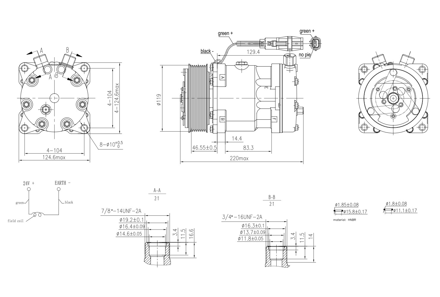 Hella Compressor, airconditioning 8FK 366 200-001