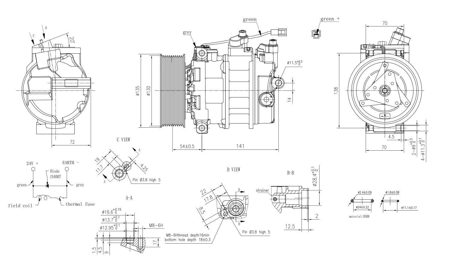 Hella Compressor, airconditioning 8FK 366 200-011