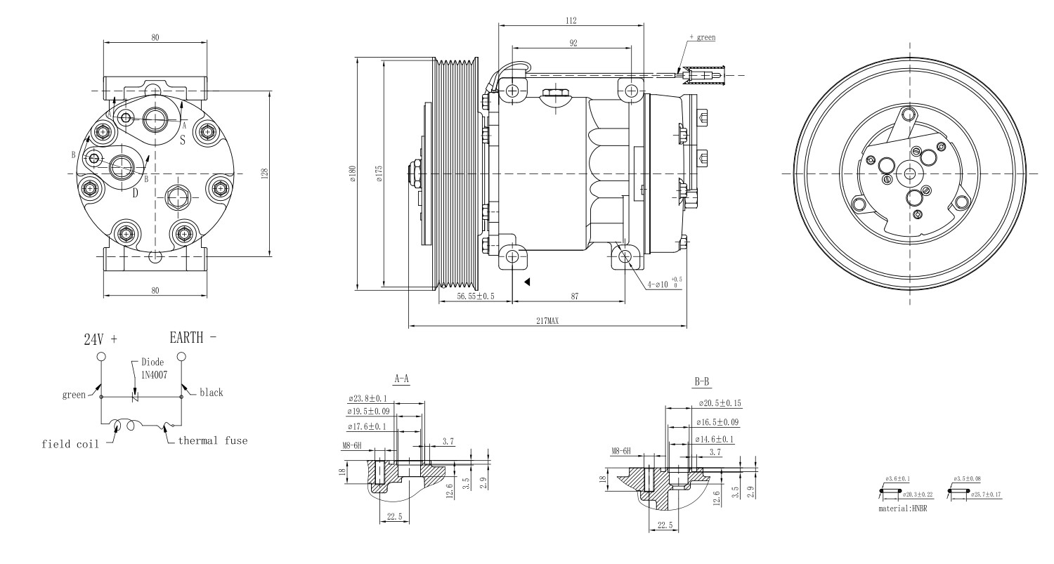 Hella Compressor, airconditioning 8FK 366 200-051