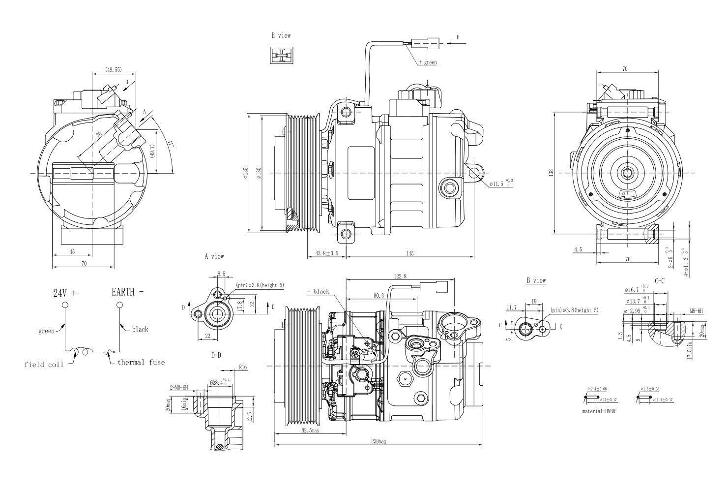 Hella Compressor, airconditioning 8FK 366 200-071