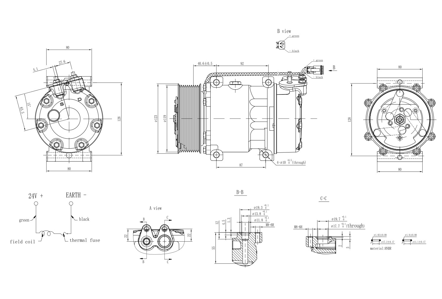 Hella Compressor, airconditioning 8FK 366 200-091
