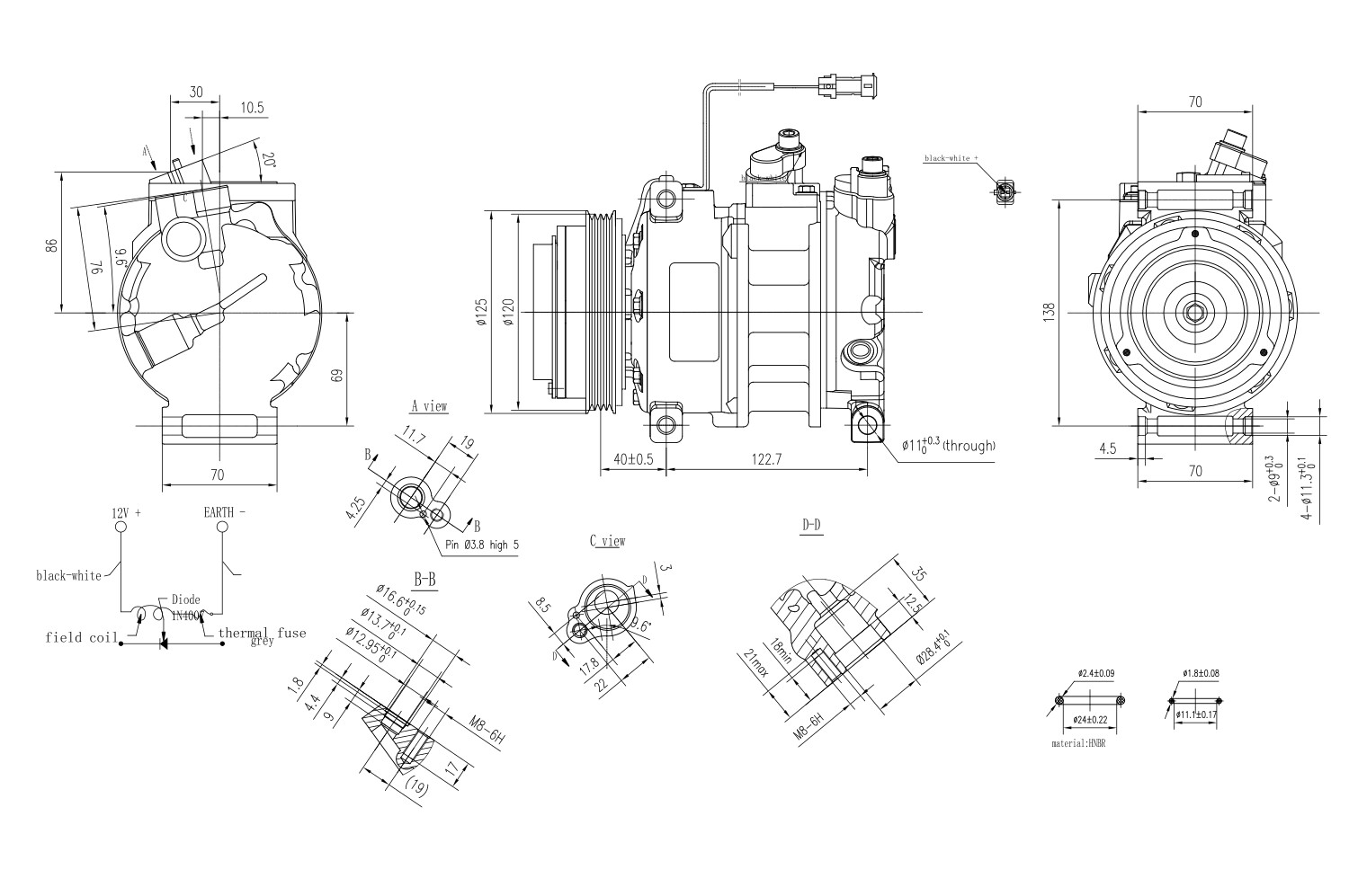 Hella Compressor, airconditioning 8FK 366 200-141