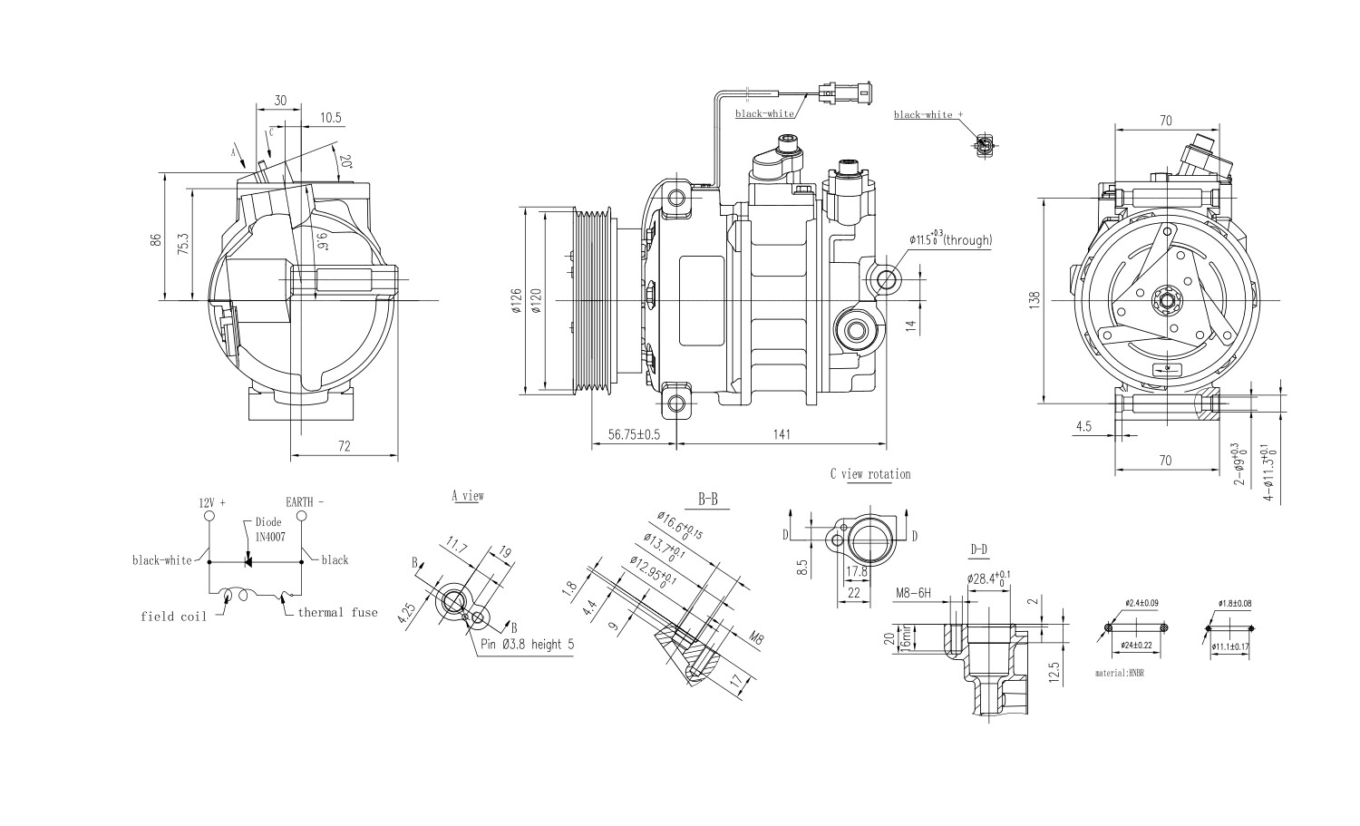 Hella Compressor, airconditioning 8FK 366 200-181