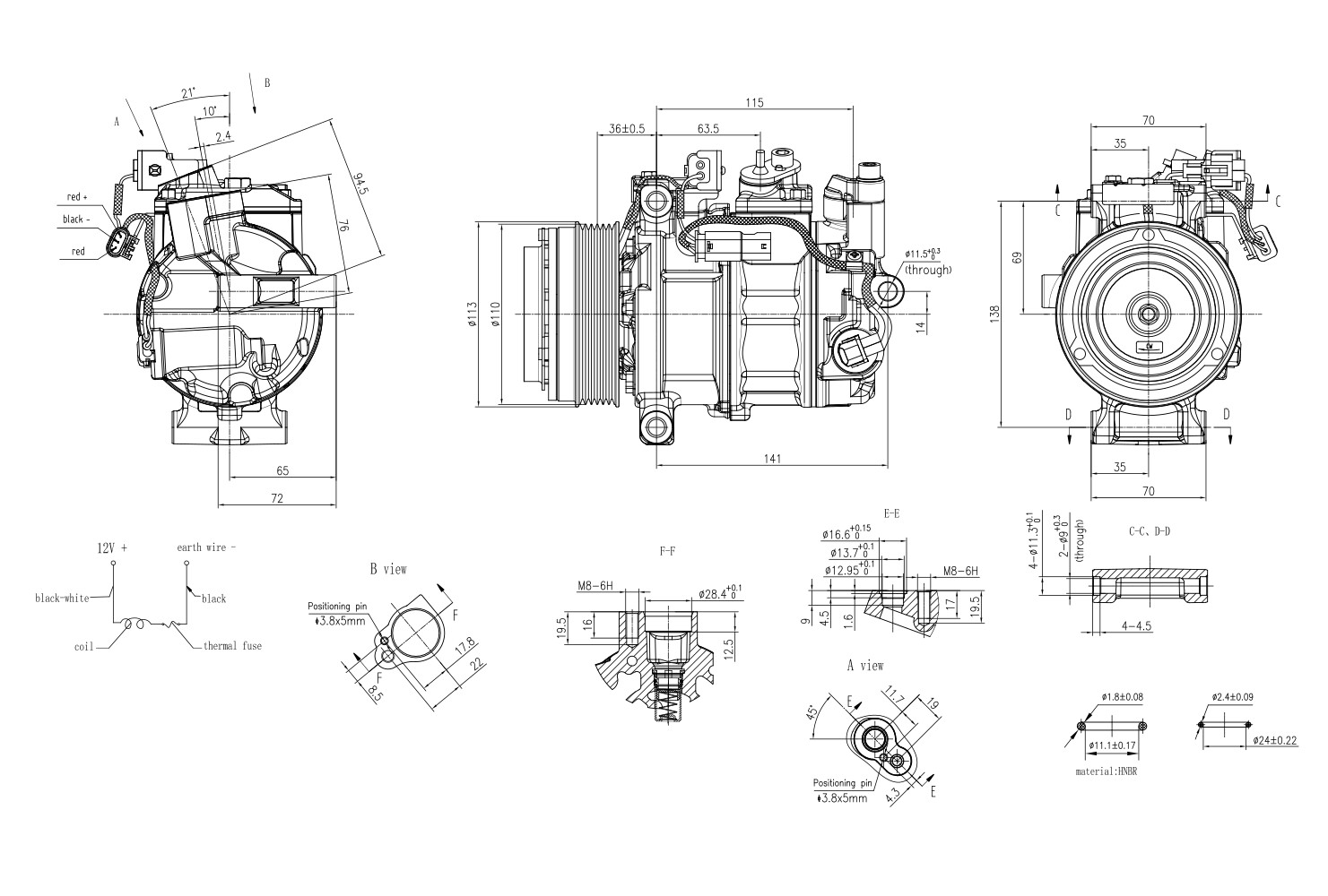 Hella Compressor, airconditioning 8FK 366 200-421
