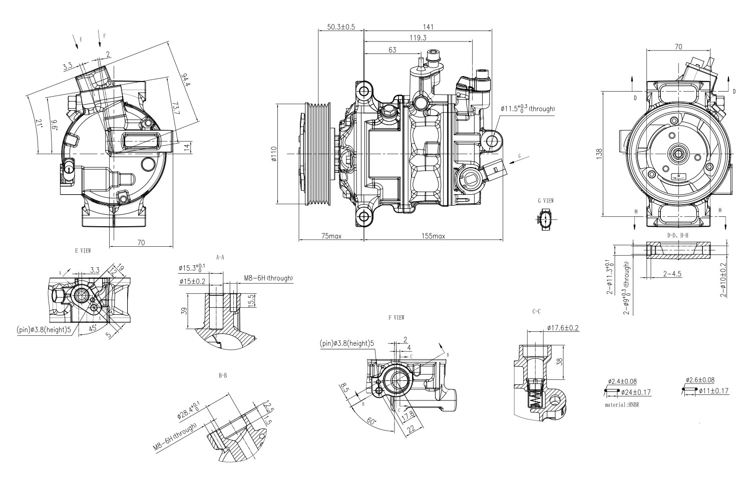 Hella Compressor, airconditioning 8FK 366 200-491