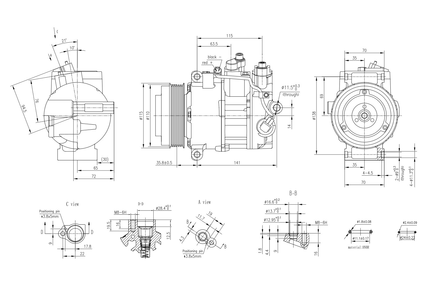 Hella Compressor, airconditioning 8FK 366 200-611
