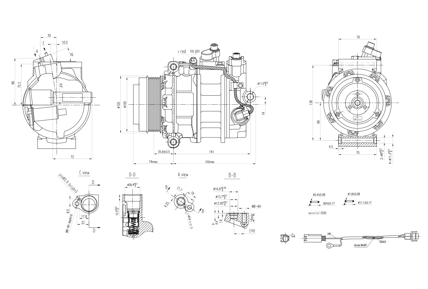 Hella Compressor, airconditioning 8FK 366 200-861
