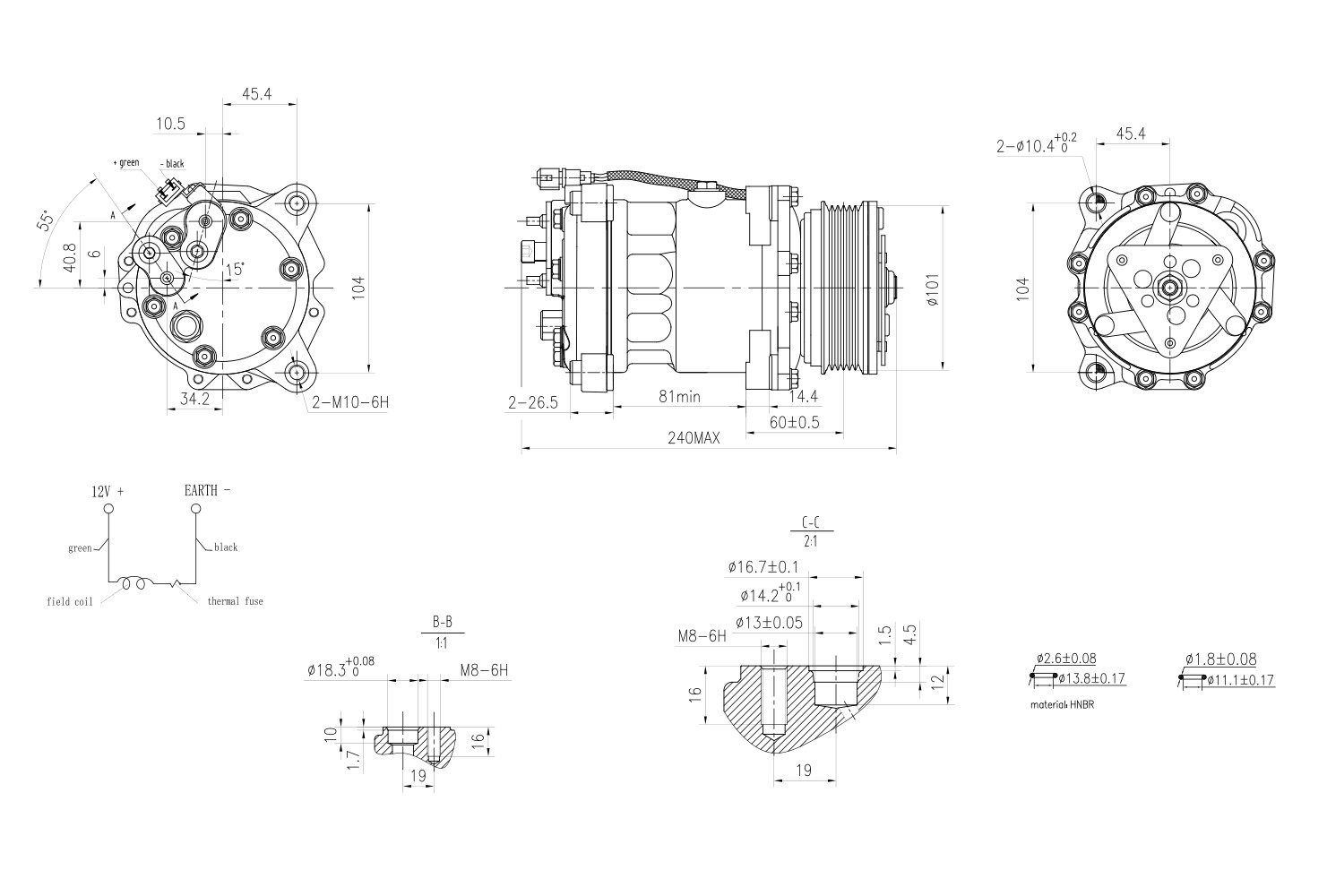 Hella Compressor, airconditioning 8FK 366 200-901