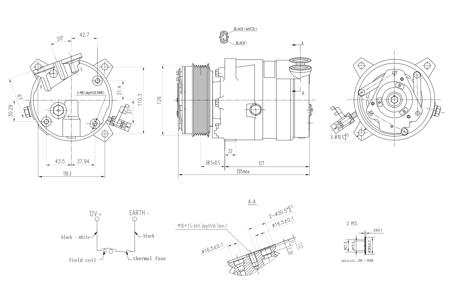 Hella Compressor, airconditioning 8FK 366 200-931