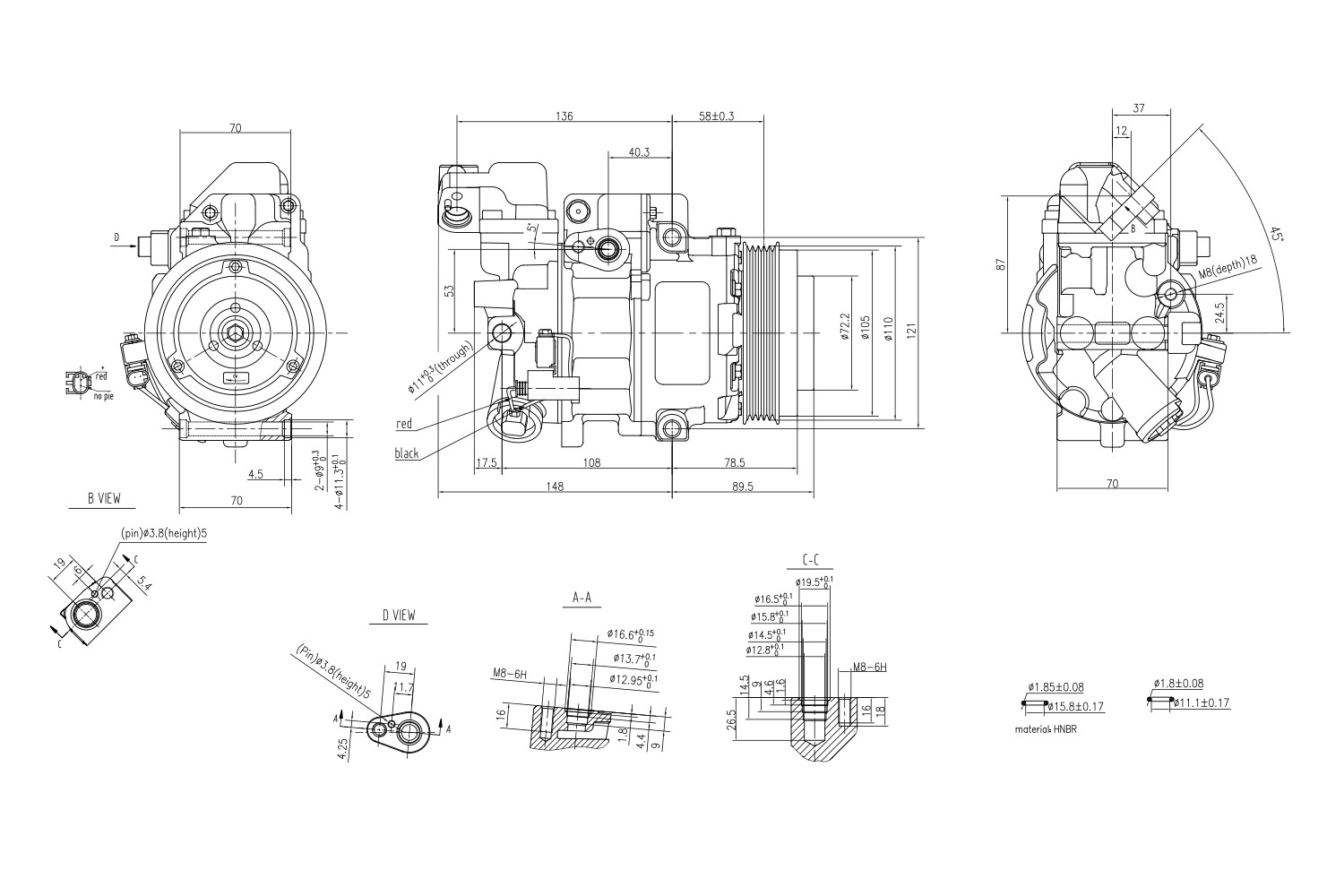 Hella Compressor, airconditioning 8FK 366 200-971