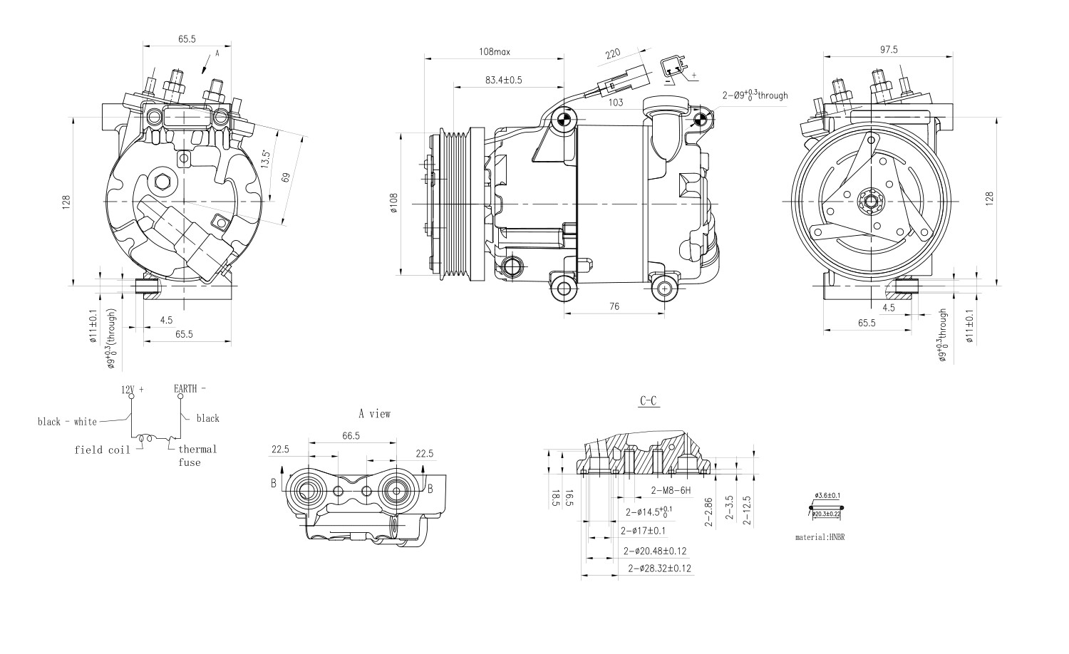 Hella Compressor, airconditioning 8FK 366 201-041