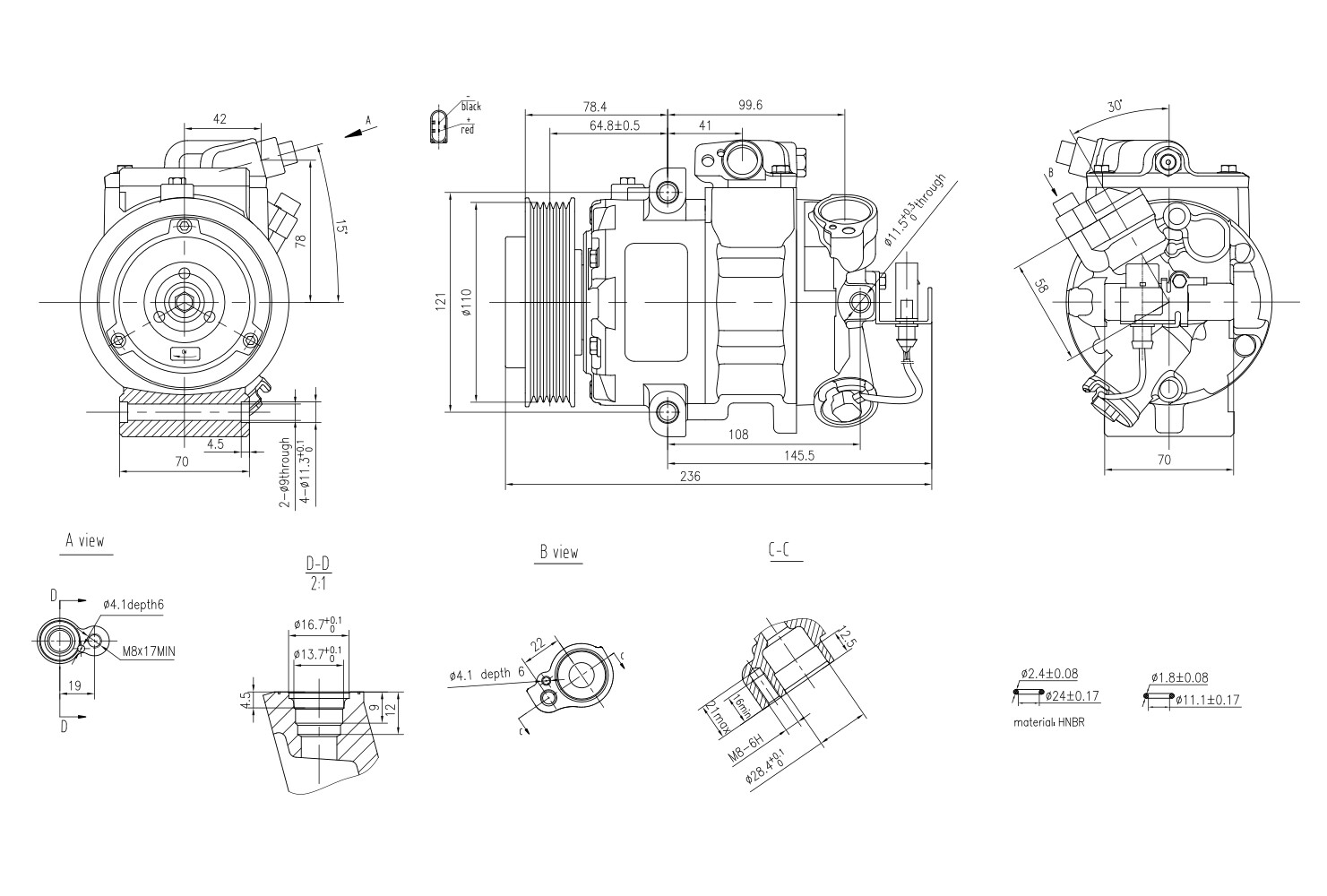 Hella Compressor, airconditioning 8FK 366 201-811