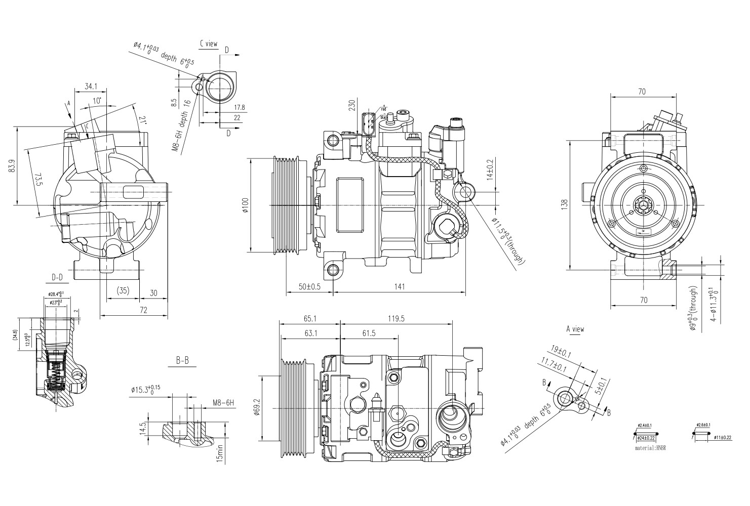 Hella Compressor, airconditioning 8FK 366 201-821