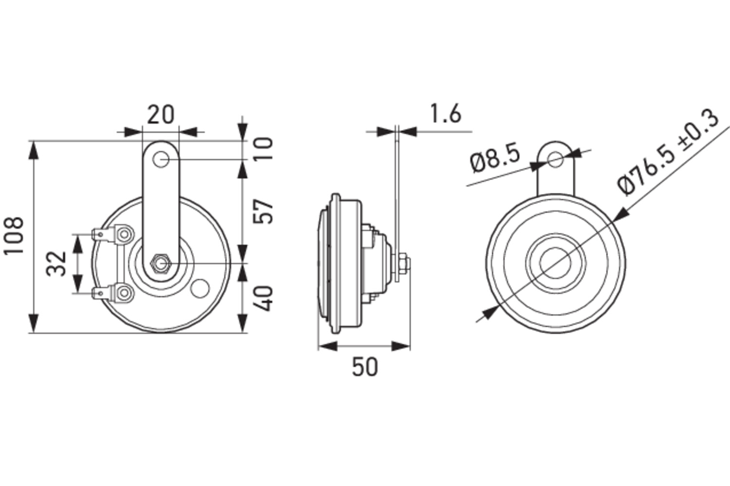 Hella Claxon 3AM 012 588-151