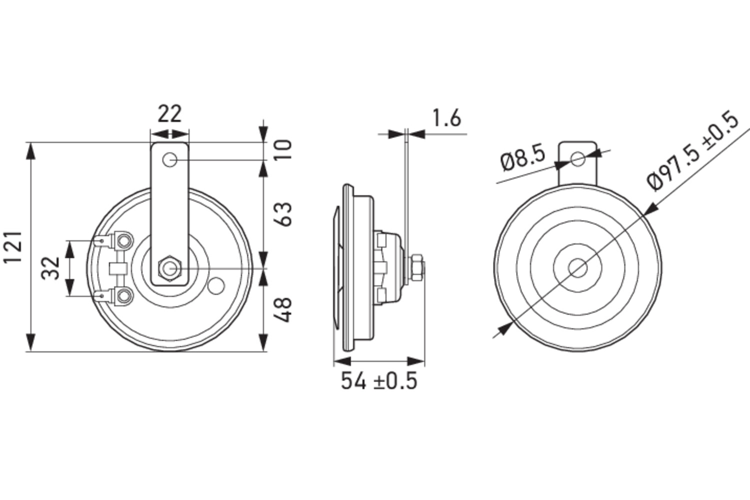 Hella Claxon 3AM 012 588-341