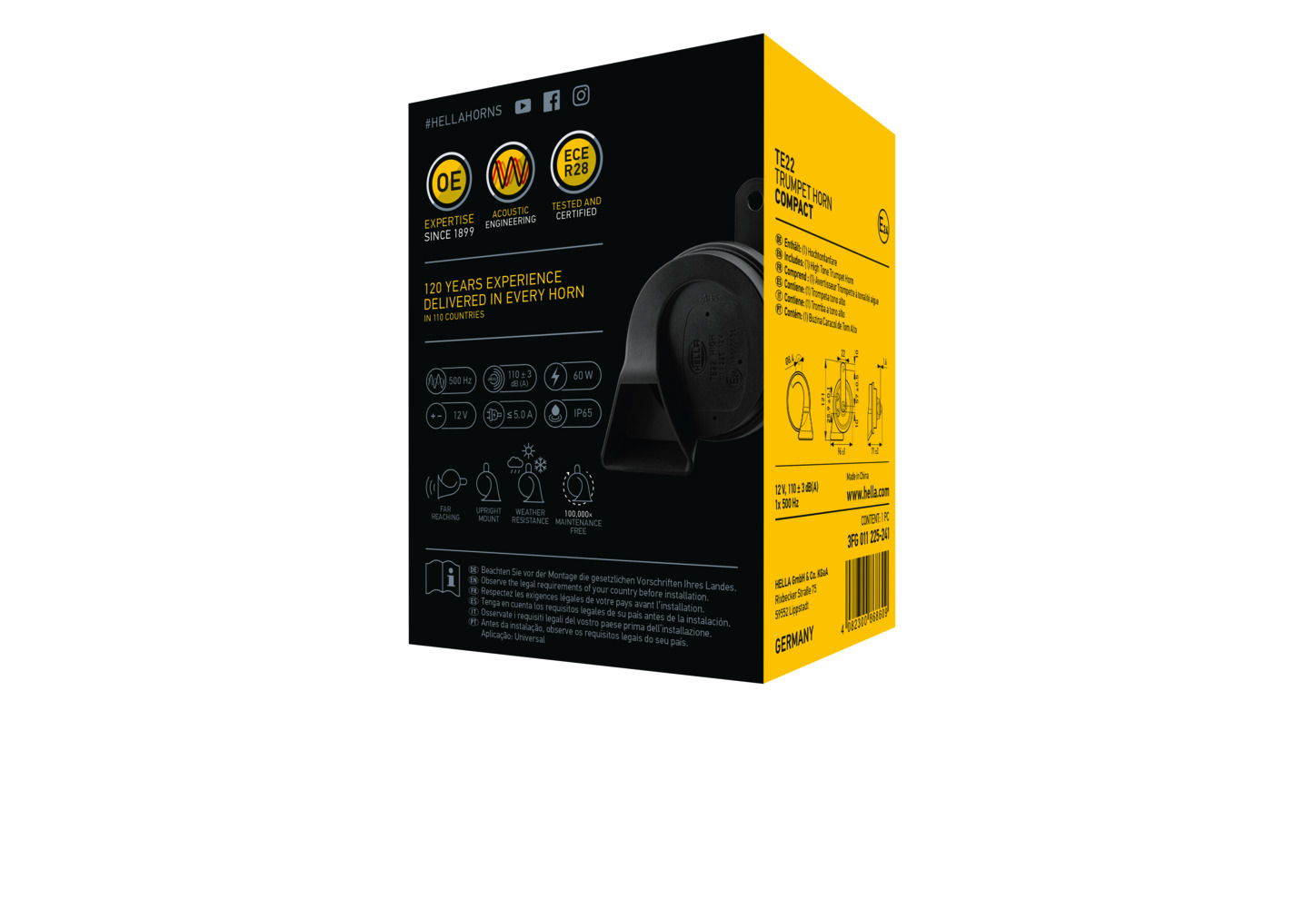 Hella Meertonige luchthoorn 3FG 011 225-241