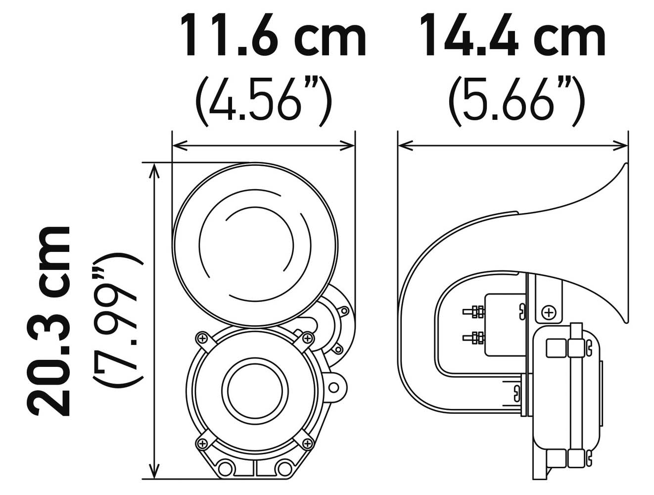 Hella Meertonige luchthoorn 3PA 013 410-011