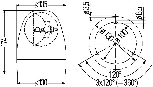Hella Zwaailicht 2RL 007 337-011