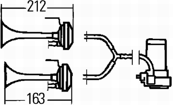 Hella Meertonige luchthoorn 3PB 003 001-661