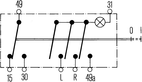 Hella Waarschuwingsknipperlamp schakelaar 6HF 001 579-052