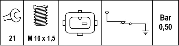 Hella Oliedrukschakelaar 6ZL 003 259-591