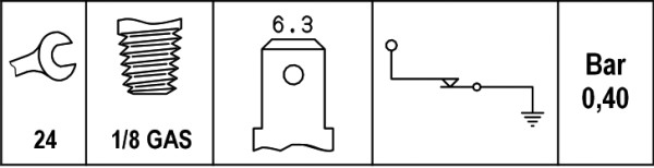 Hella Oliedrukschakelaar 6ZF 007 392-001