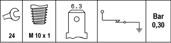 Hella Oliedrukschakelaar 6ZL 003 259-011