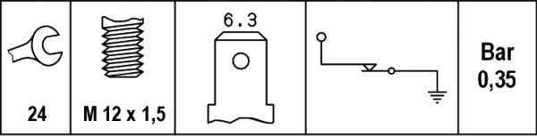 Hella Oliedrukschakelaar 6ZL 003 259-121