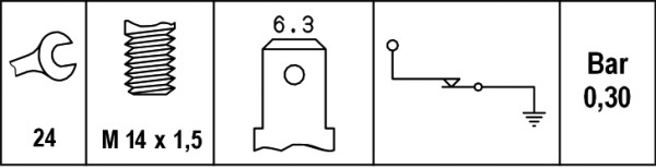 Hella Oliedrukschakelaar 6ZL 003 259-171