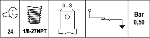 Hella Oliedrukschakelaar 6ZL 003 259-381