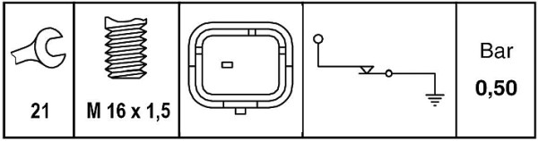 Hella Oliedrukschakelaar 6ZL 009 600-041