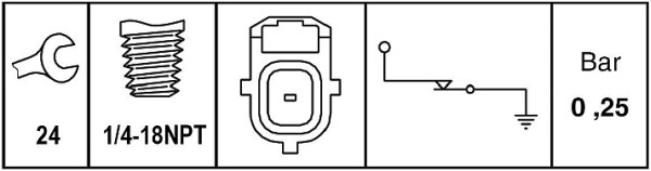 Hella Oliedrukschakelaar 6ZL 009 600-081