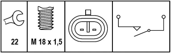 Hella Achteruitrijlichtschakelaar 6ZF 008 621-301