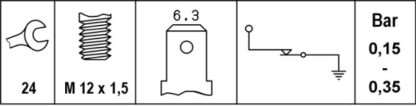 Hella Oliedrukschakelaar 6ZL 008 280-061