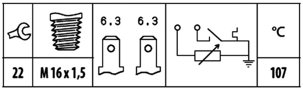 Hella Temperatuursensor 6PT 009 309-531