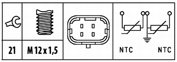 Hella Temperatuursensor 6PT 009 309-581