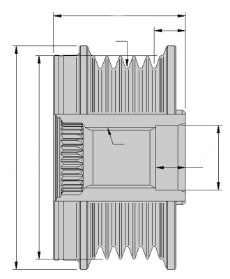 Hella Vrijloop koppeling dynamo 9XU 358 038-631