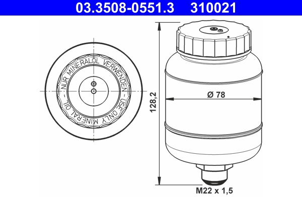 Remvloeistofreservoir ATE 03.3508-0551.3