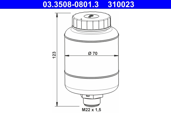 Remvloeistofreservoir ATE 03.3508-0801.3