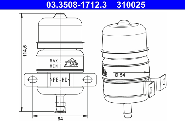 Remvloeistofreservoir ATE 03.3508-1712.3