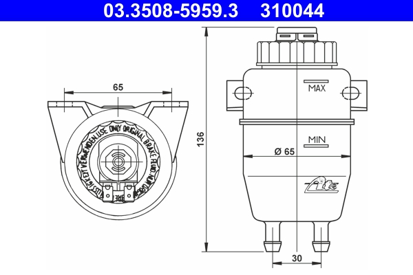 Remvloeistofreservoir ATE 03.3508-5959.3