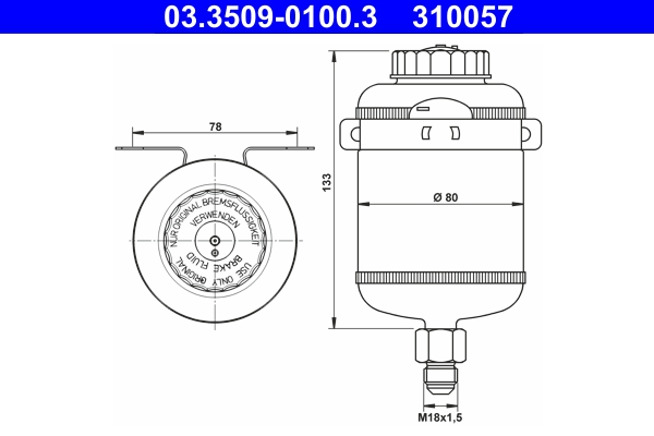 Remvloeistofreservoir ATE 03.3509-0100.3