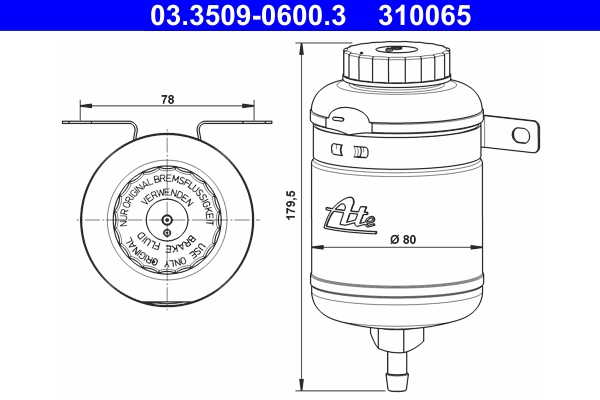 Remvloeistofreservoir ATE 03.3509-0600.3