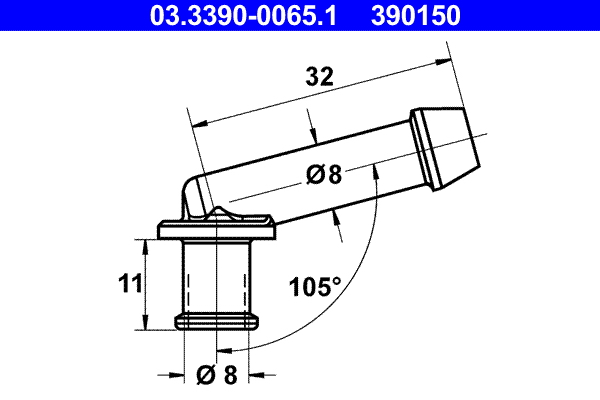ATE Aansluiting, slangleiding 03.3390-0065.1
