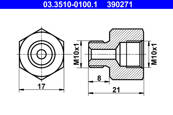 Adapter, remleiding ATE 03.3510-0100.1