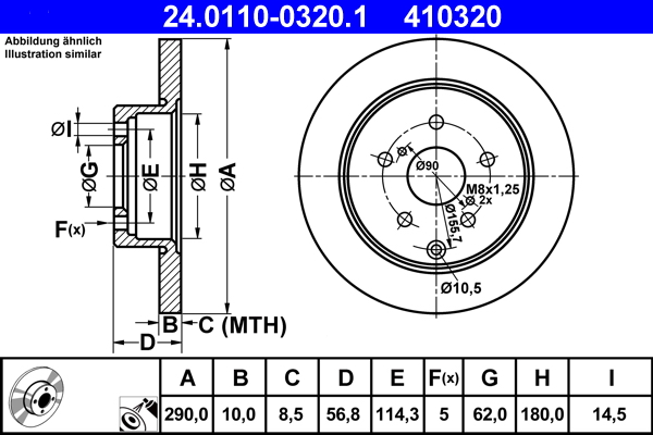 ATE Remschijven 24.0110-0320.1