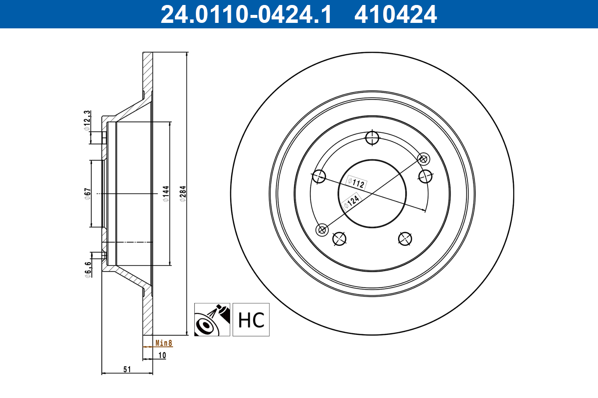 ATE Remschijf 24.0110-0424.1