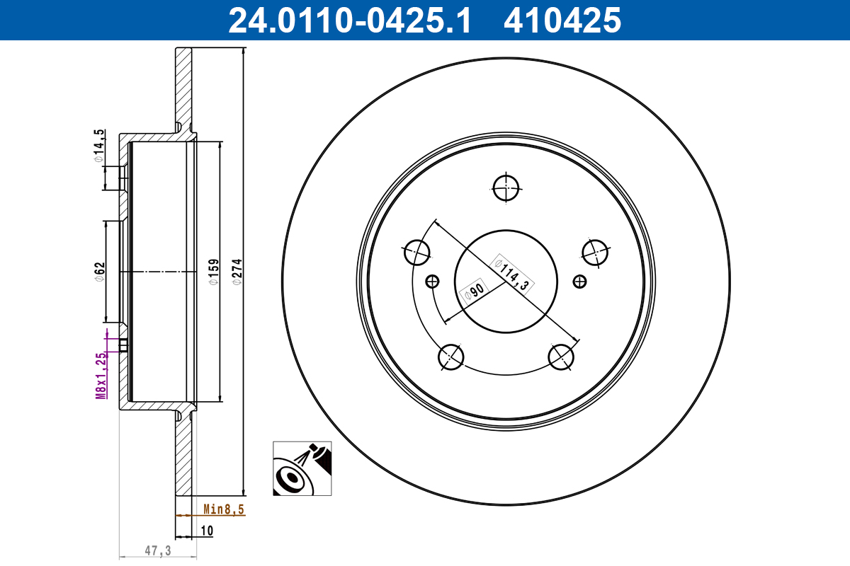ATE Remschijf 24.0110-0425.1
