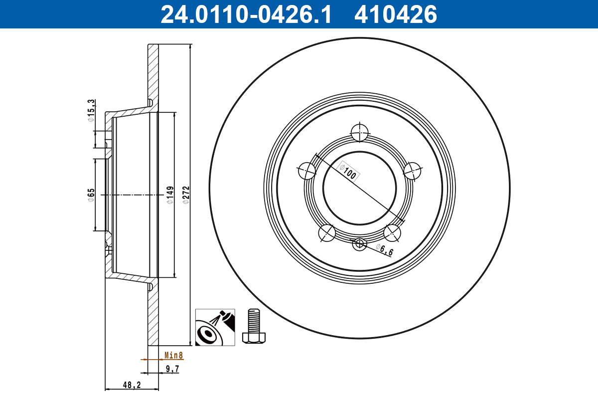 ATE Remschijf 24.0110-0426.1