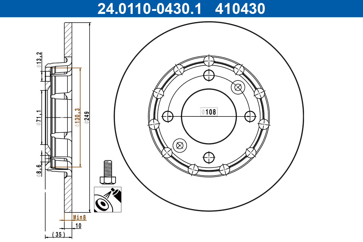ATE Remschijf 24.0110-0430.1